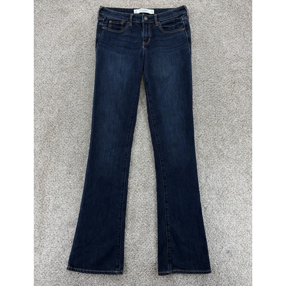Abercrombie & Fitch The A&F Skinny Boot Jeans Womens 2R Blue Dark Wash Stretch‎